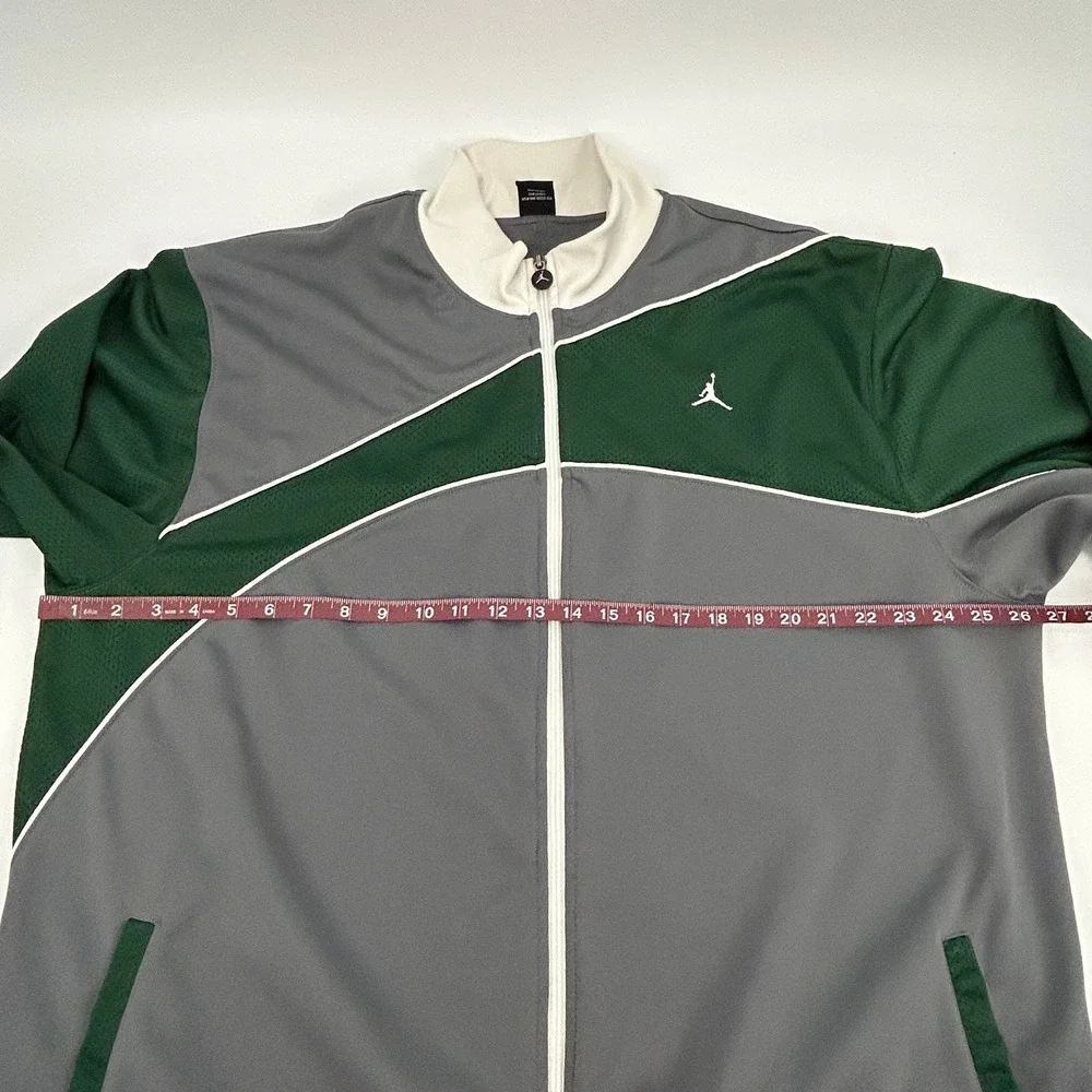 Jordan Track Jacket Mens XXL Grey Green Colorblock Zip Up Jumpman